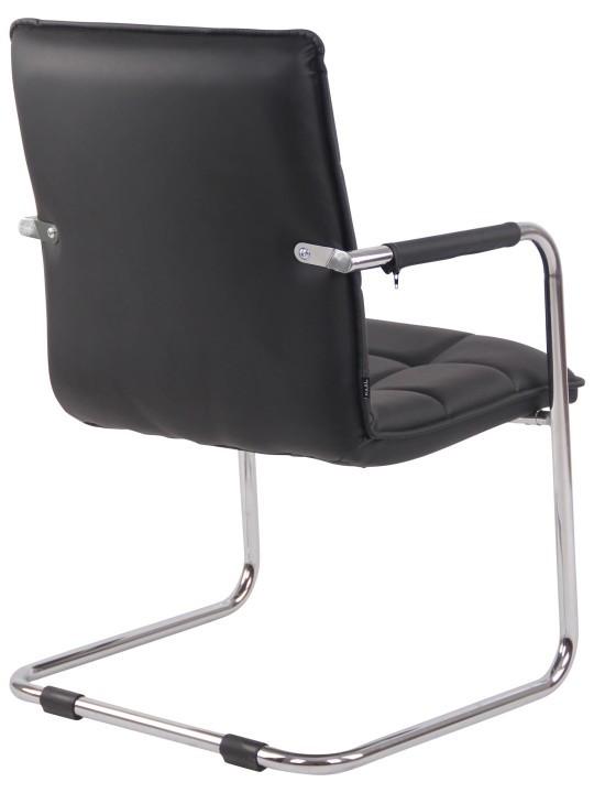 Sæt med 2 besøgsstole Gandia kunstlæder krom, sort