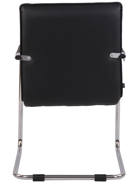 Sæt med 2 besøgsstole Gandia kunstlæder krom, sort