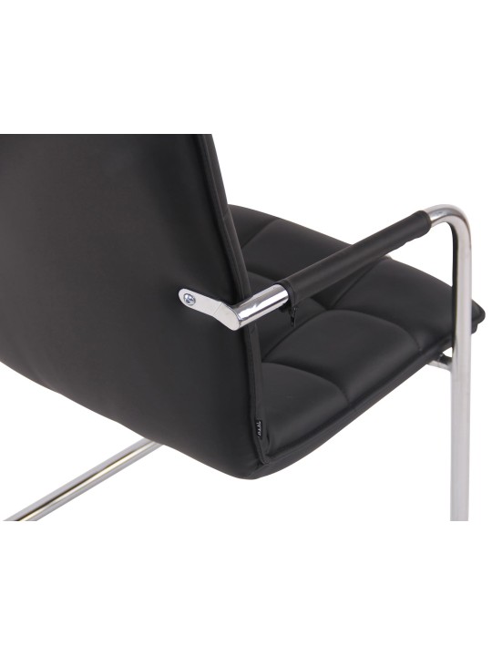 Sæt med 2 besøgsstole Gandia kunstlæder krom, sort
