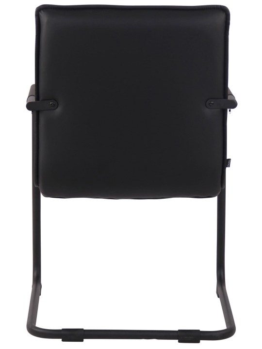 Sæt med 2 besøgsstole Gandia imiteret læder, sort