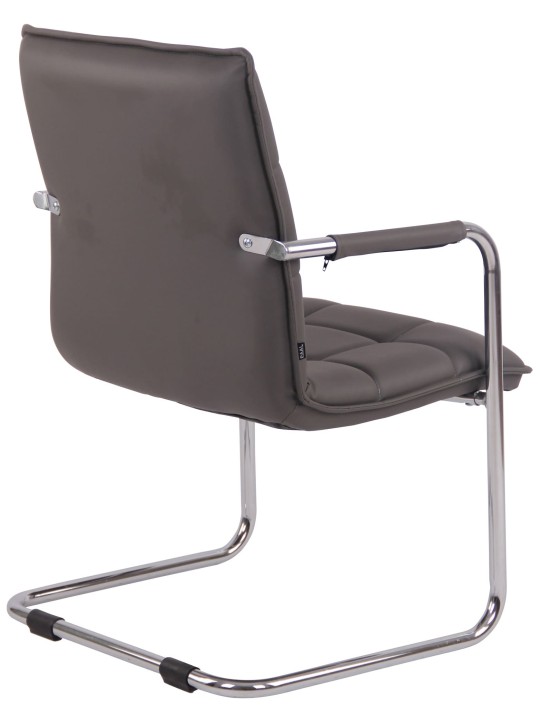 Sæt med 2 besøgsstole Gandia kunstlæder krom, grå