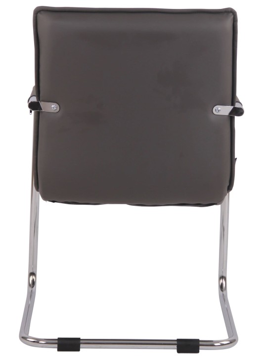 Sæt med 2 besøgsstole Gandia kunstlæder krom, grå