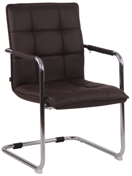 Sæt med 2 besøgsstole Gandia kunstlæder krom, brun Sæt med 2 besøgsstole Gandia kunstlæder krom, brun