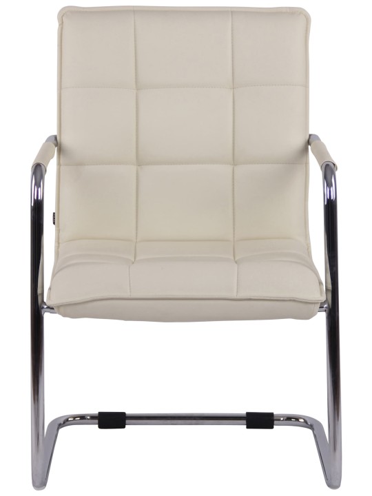 Sæt med 2 besøgsstole Gandia kunstlæder krom, creme Sæt med 2 besøgsstole Gandia kunstlæder krom, creme