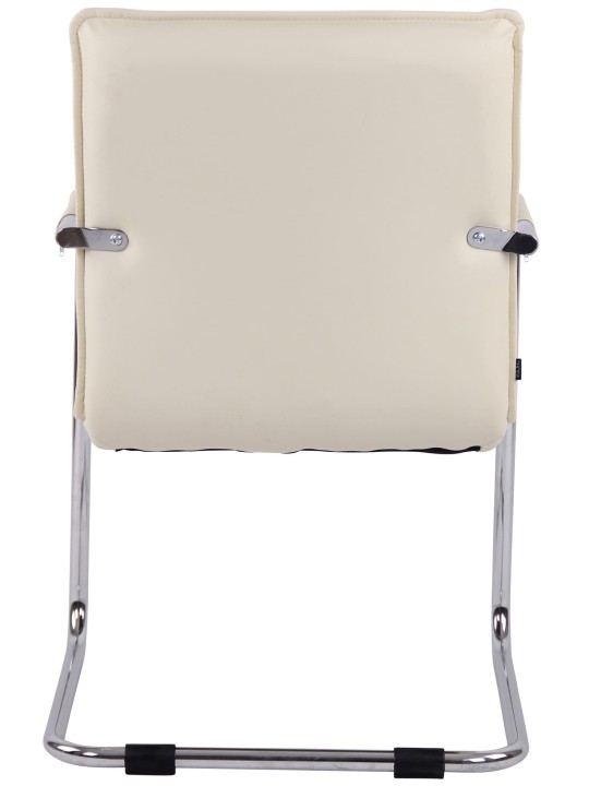 Sæt med 2 besøgsstole Gandia kunstlæder krom, creme Sæt med 2 besøgsstole Gandia kunstlæder krom, creme