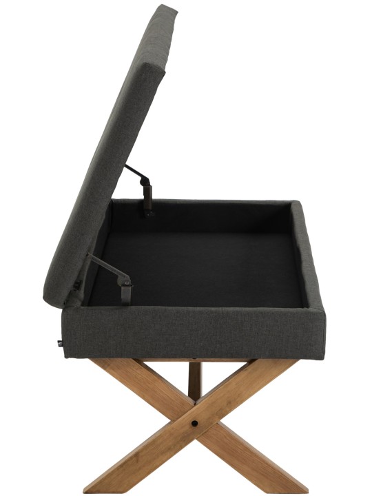 Bænk Namaro stof antik-let, mørkegrå