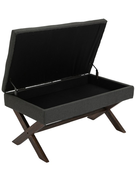 Bænk Namaro stof antik, mørkegrå