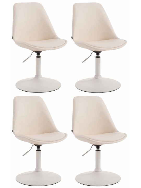 Sæt med 4 spisestuestole Maverick W imiteret læder, creme Sæt med 4 spisestuestole Maverick W imiteret læder, creme