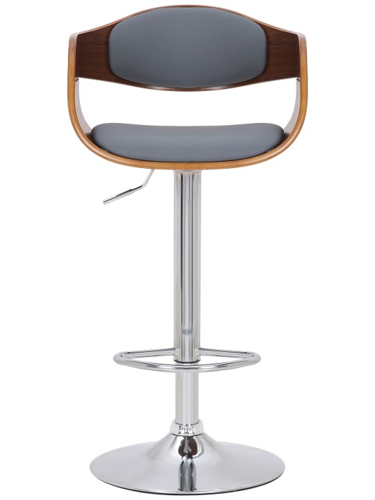 Sæt med 2 barstole Kingston C imiteret læder, valnød/grå