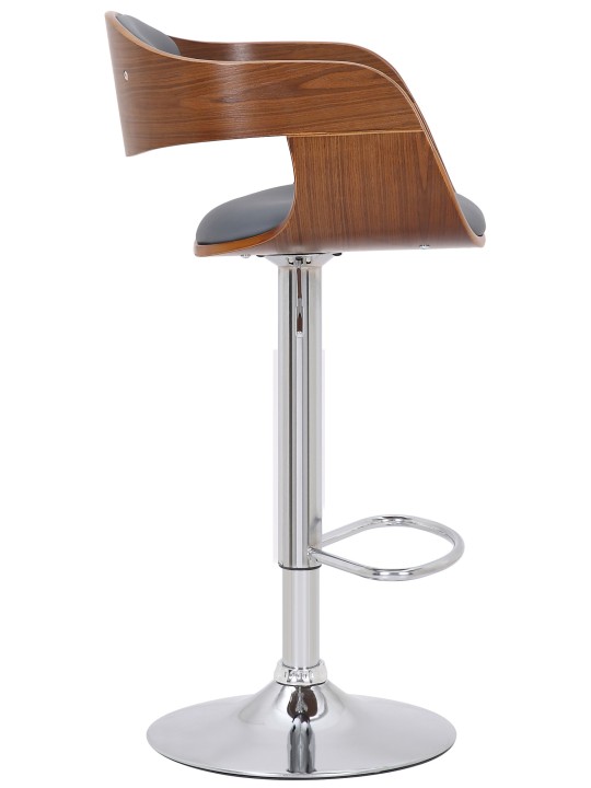 Sæt med 2 barstole Kingston C imiteret læder, valnød/grå