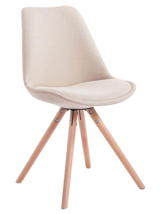 Sæt med 4 stole Toulouse Stof Natura Rund, creme Sæt med 4 stole Toulouse Stof Natura Rund, creme