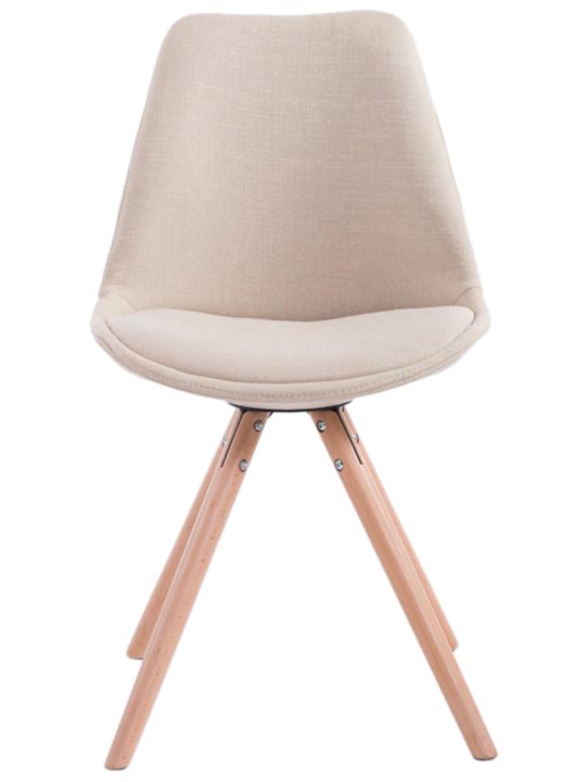 Sæt med 4 stole Toulouse Stof Natura Rund, creme Sæt med 4 stole Toulouse Stof Natura Rund, creme