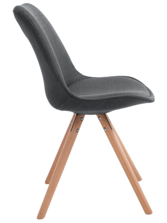 Sæt med 4 stole Toulouse Stof Natura Rund, mørkegrå Sæt med 4 stole Toulouse Stof Natura Rund, mørkegrå