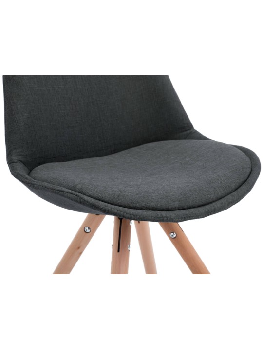 Sæt med 4 stole Toulouse Stof Natura Rund, mørkegrå Sæt med 4 stole Toulouse Stof Natura Rund, mørkegrå