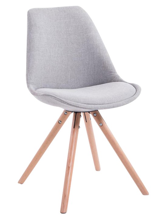 Sæt med 4 stole Toulouse Stof Natura Rund, grå Sæt med 4 stole Toulouse Stof Natura Rund, grå