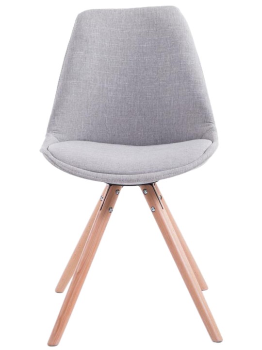 Sæt med 4 stole Toulouse Stof Natura Rund, grå Sæt med 4 stole Toulouse Stof Natura Rund, grå