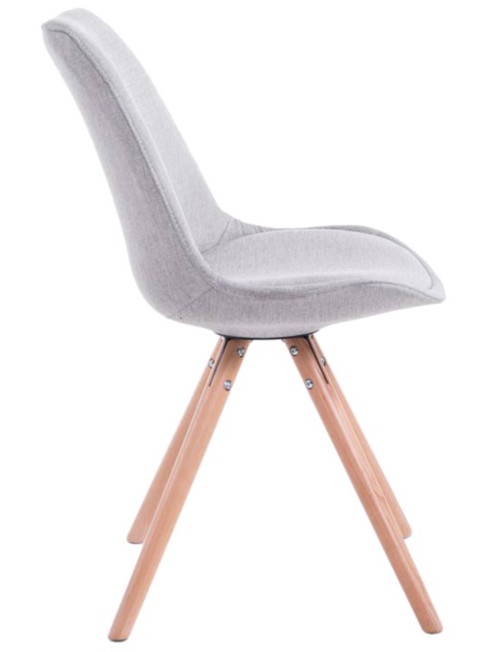 Sæt med 4 stole Toulouse Stof Natura Rund, grå Sæt med 4 stole Toulouse Stof Natura Rund, grå