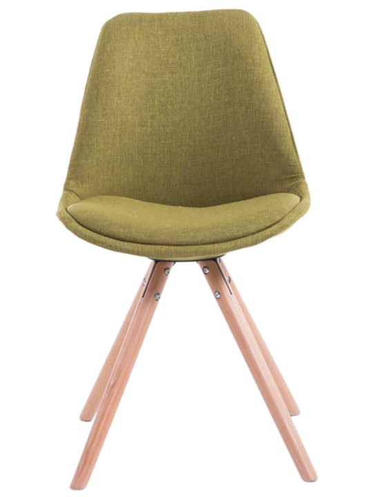 Sæt med 4 stole Toulouse Stof Natura Rund, grøn Sæt med 4 stole Toulouse Stof Natura Rund, grøn