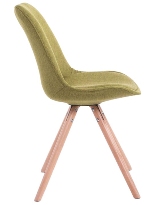 Sæt med 4 stole Toulouse Stof Natura Rund, grøn Sæt med 4 stole Toulouse Stof Natura Rund, grøn