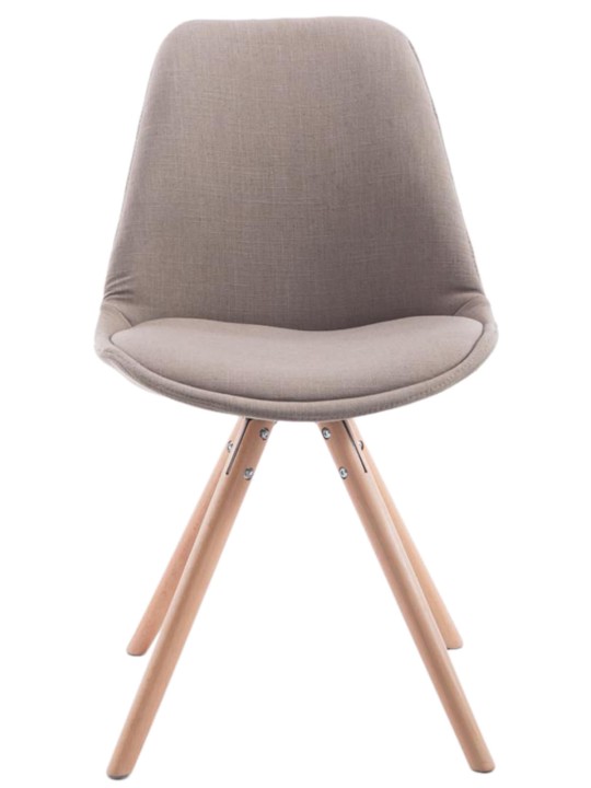 Sæt med 4 stole Toulouse stof Natura rund, taupe Sæt med 4 stole Toulouse stof Natura rund, taupe