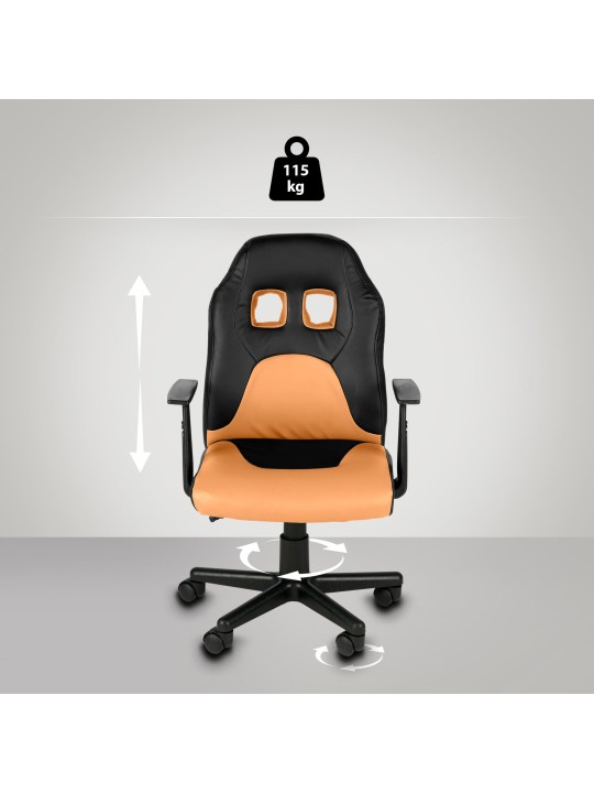 Børnekontorstol Sjov, sort/orange Børnekontorstol Sjov, sort/orange