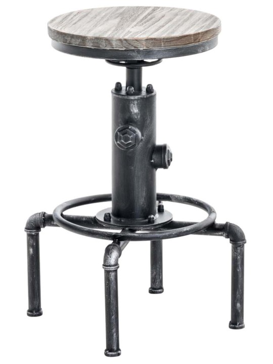 Sæt med 2 barstole Lumos, træ, antik sølv Sæt med 2 barstole Lumos, træ, antik sølv