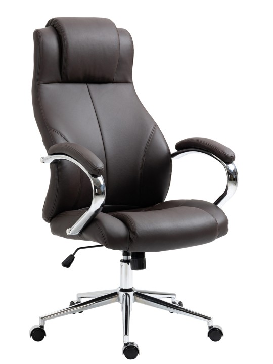 Kontorstol Salford ægte læder, brun