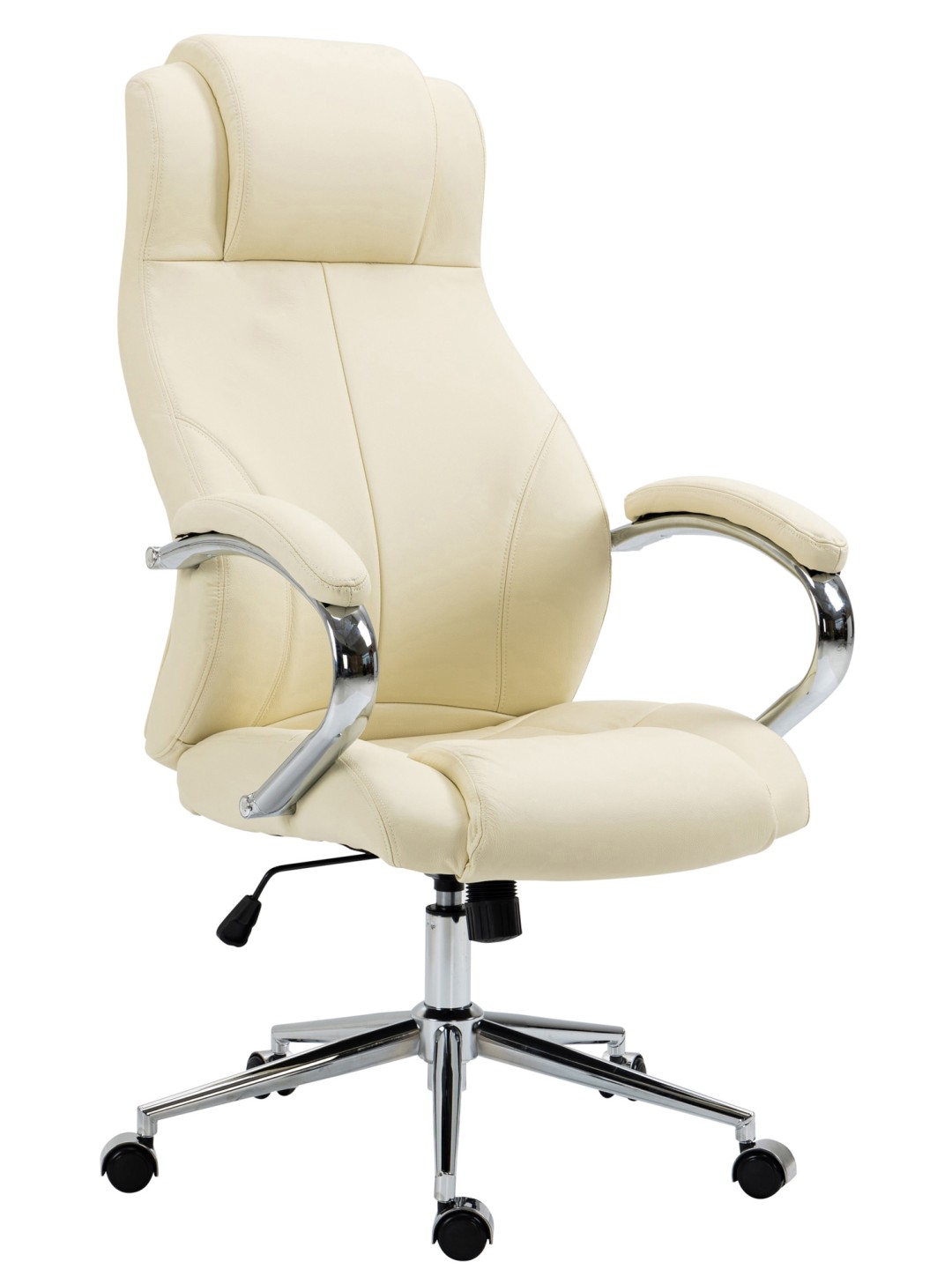 Kontorstol Salford ægte læder, creme