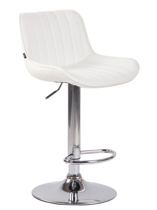 Sæt med 2 barstole Lentini imiteret læder krom, hvid