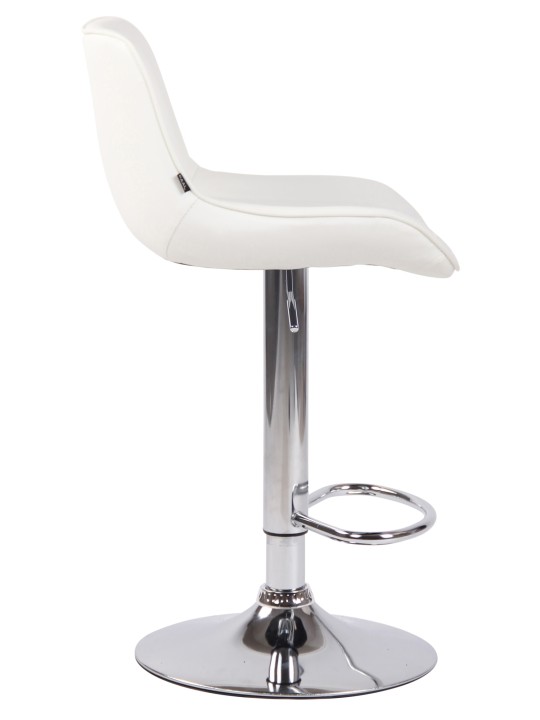 Sæt med 2 barstole Lentini imiteret læder krom, hvid