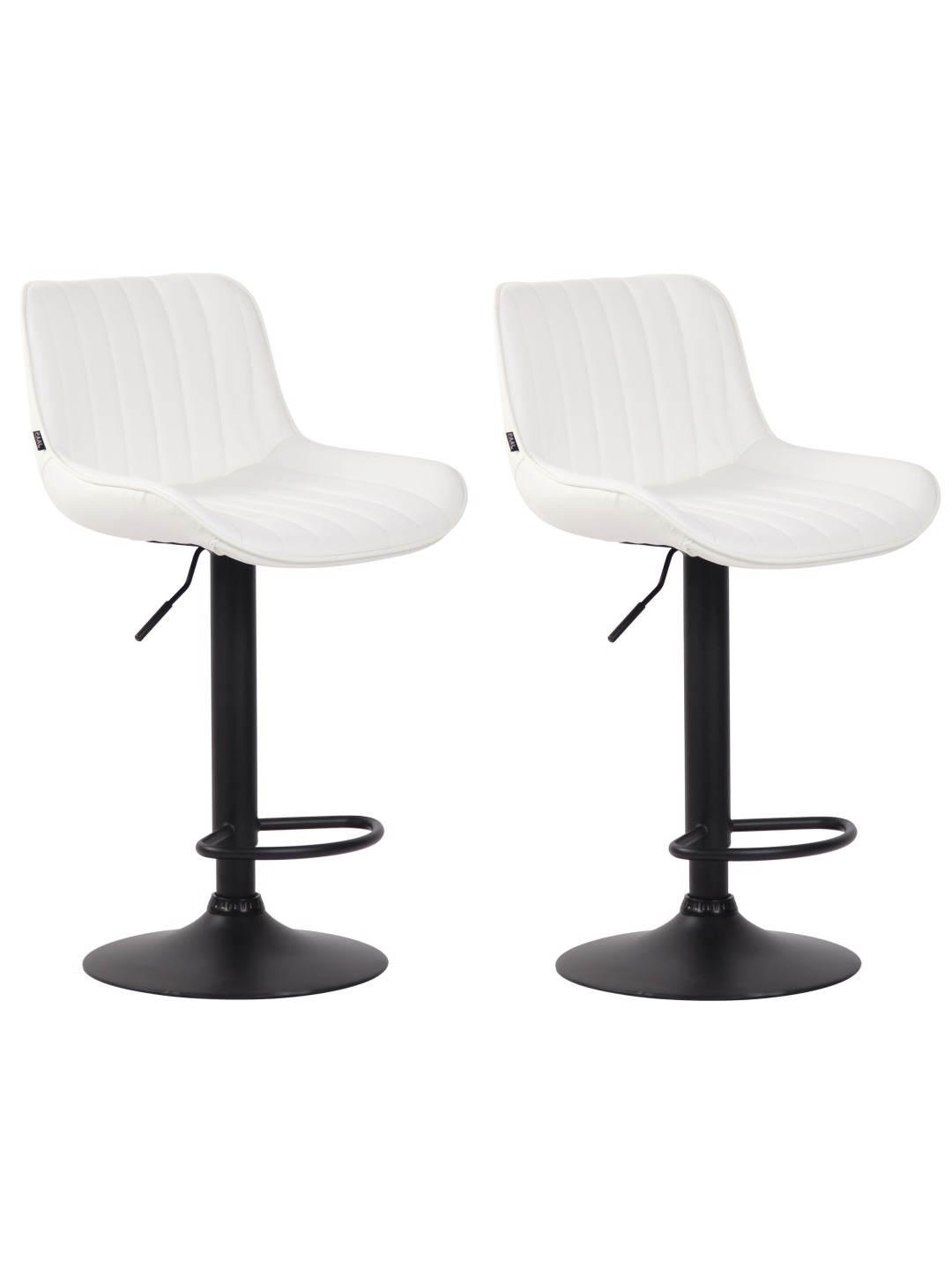 Sæt med 2 barstole Lentini imiteret læder, hvid