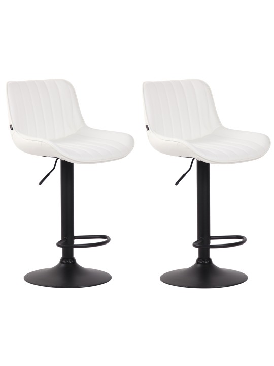 Sæt med 2 barstole Lentini imiteret læder, hvid