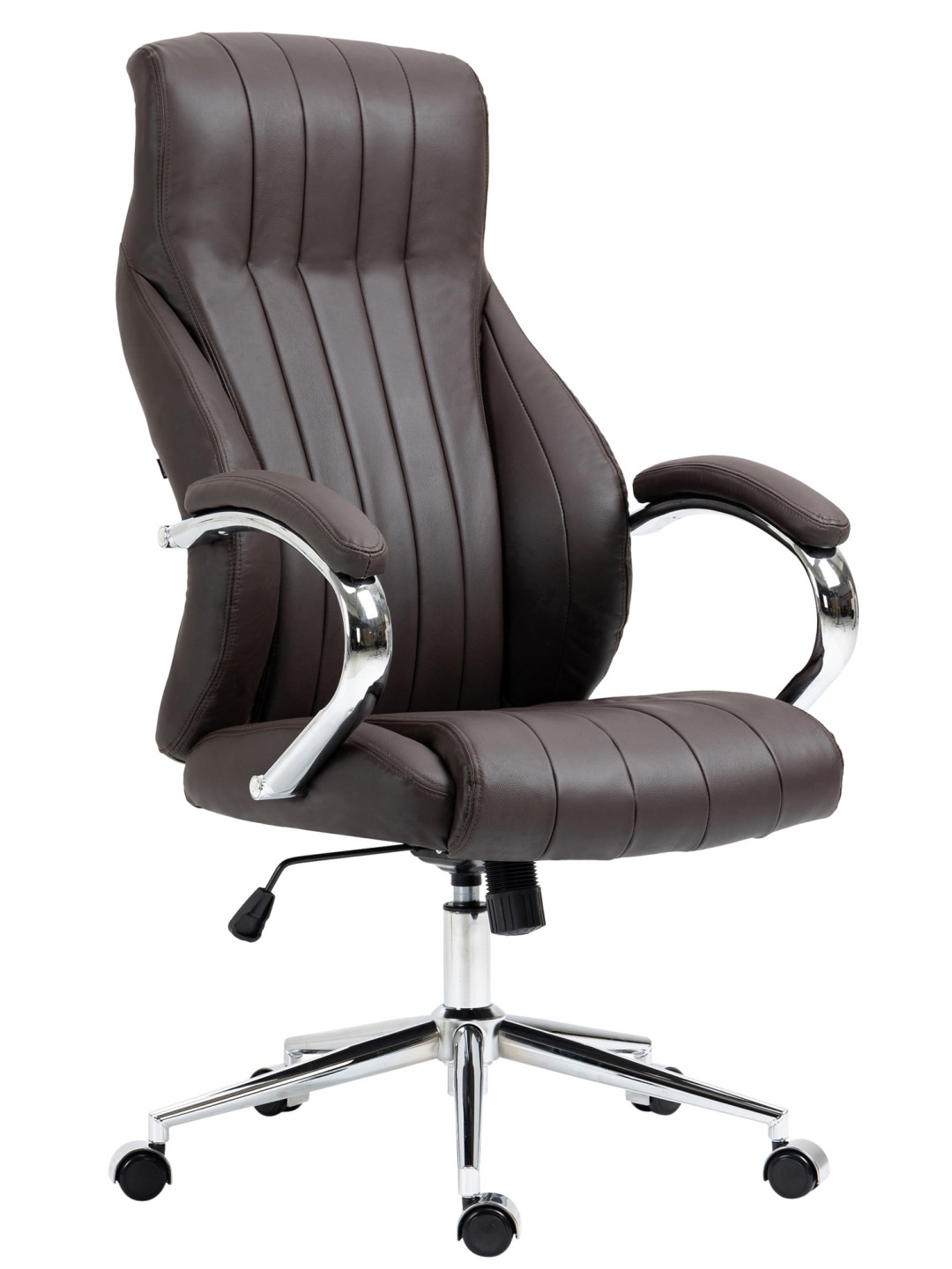 Kontorstol Wigan ægte læder, brun