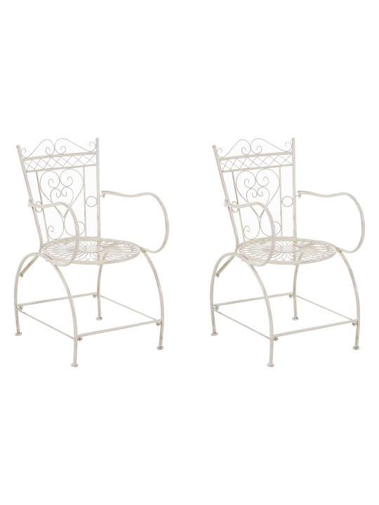 Sæt med 2 stole Sheela, antik creme