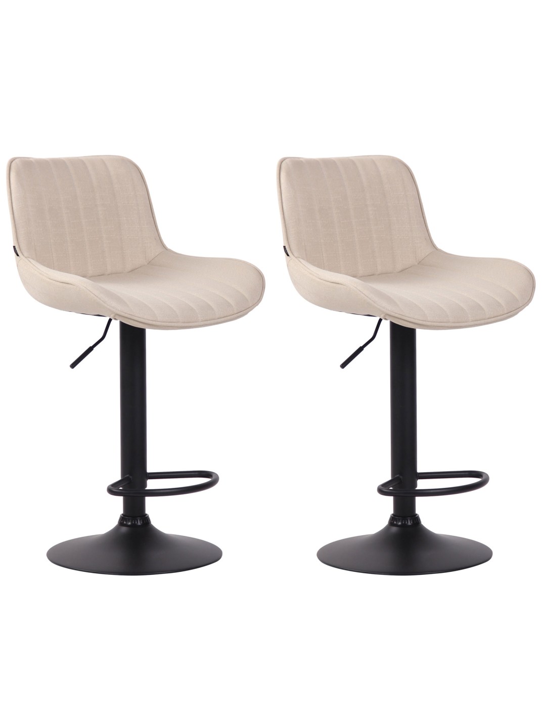 Sæt med 2 barstole Lentini stof, creme