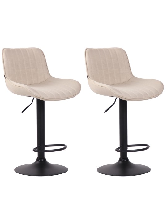 Sæt med 2 barstole Lentini stof, creme