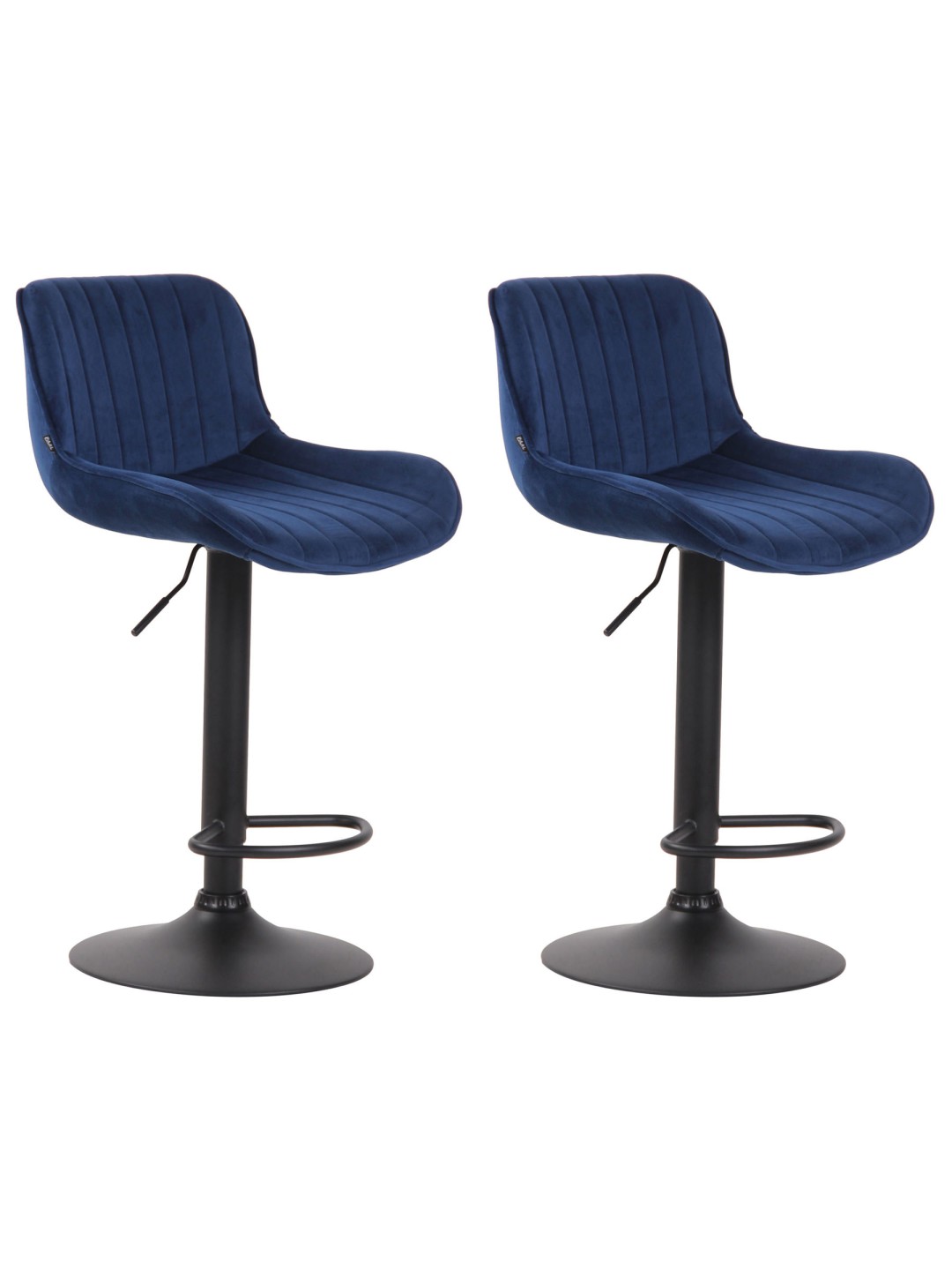 Sæt med 2 barstole Lentini fløjl, blå