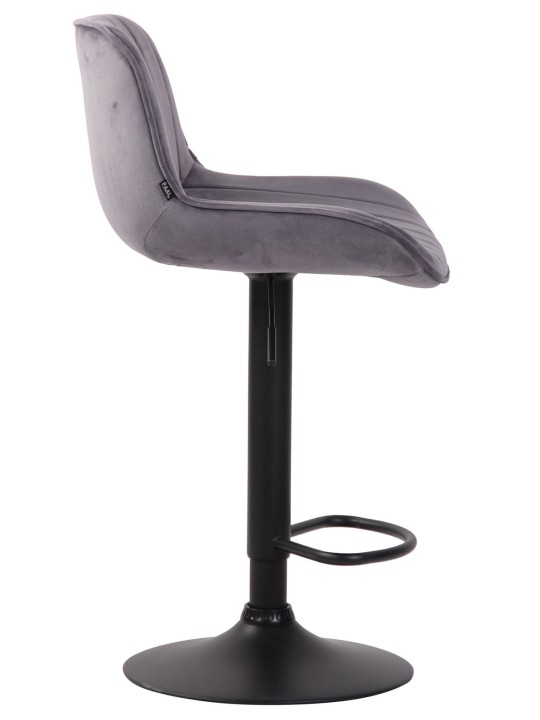 Sæt med 2 barstole Lentini fløjl, mørkegrå