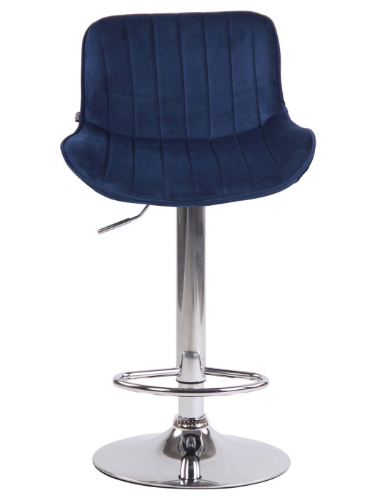 Sæt med 2 barstole Lentini fløjlskrom, blå