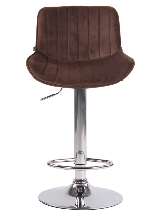 Sæt med 2 barstole Lentini fløjlskrom, brun