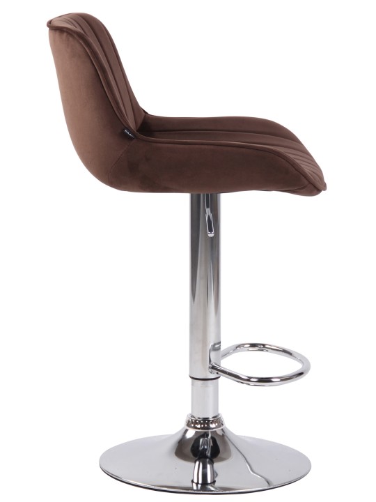 Sæt med 2 barstole Lentini fløjlskrom, brun