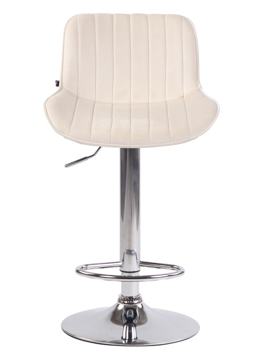 Sæt med 2 barstole Lentini fløjlskrom, creme