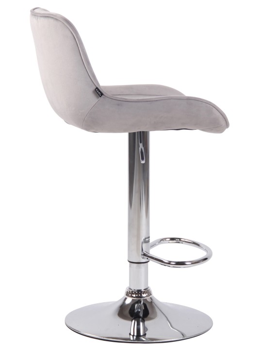 Sæt med 2 barstole Lentini fløjlskrom, grå