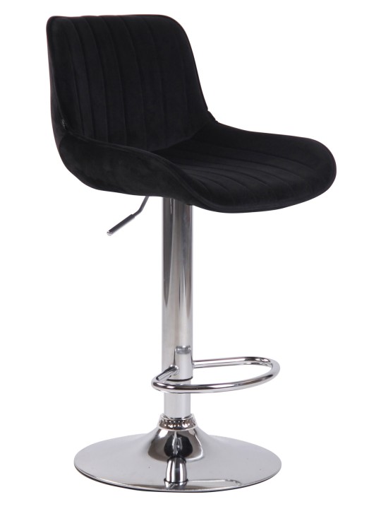 Sæt med 2 barstole Lentini fløjlskrom, sort