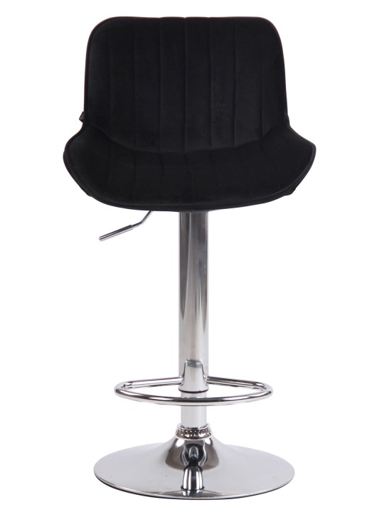 Sæt med 2 barstole Lentini fløjlskrom, sort