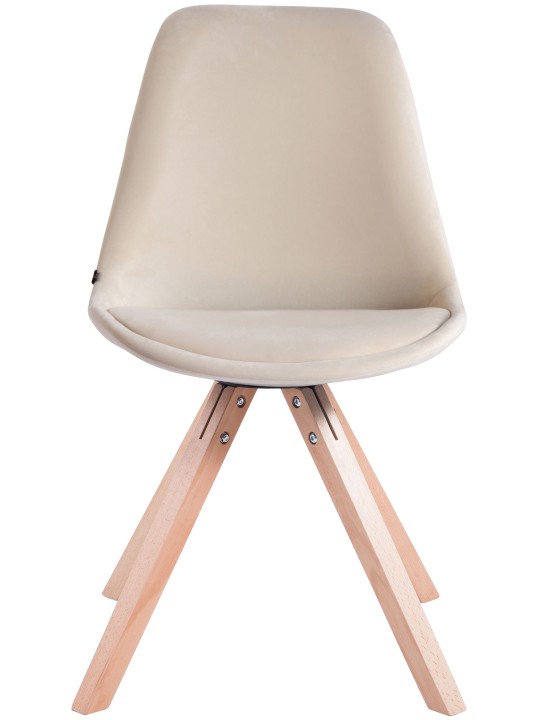 Sæt med 4 stole Toulouse velvet square natura, creme Sæt med 4 stole Toulouse velvet square natura, creme