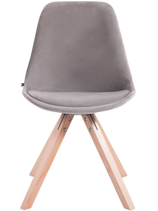 Sæt med 4 stole Toulouse velvet square natura, grå Sæt med 4 stole Toulouse velvet square natura, grå