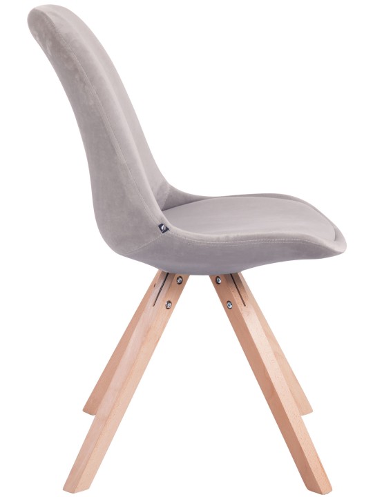 Sæt med 4 stole Toulouse velvet square natura, grå Sæt med 4 stole Toulouse velvet square natura, grå