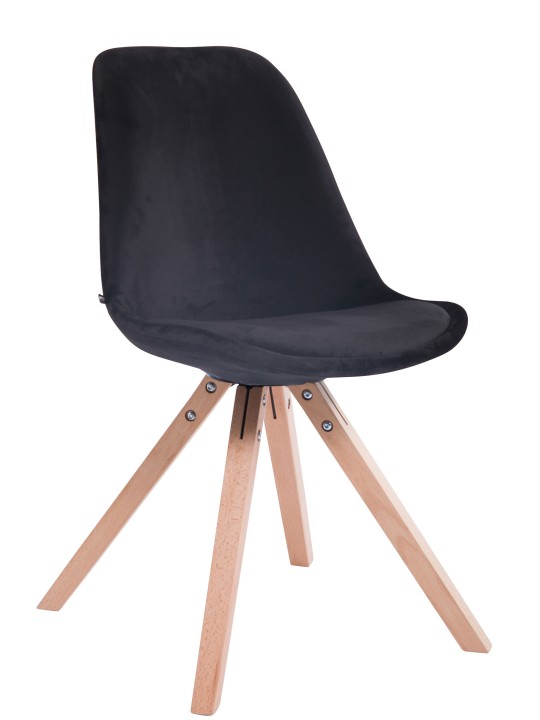 Sæt med 4 stole Toulouse velvet square natura, sort Sæt med 4 stole Toulouse velvet square natura, sort