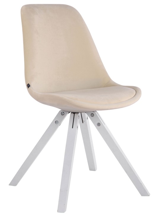 Sæt med 4 Toulouse Velvet Square Chairs, creme Sæt med 4 Toulouse Velvet Square Chairs, creme